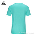 Uni clair Bleu Polyester Gym Man Tshirt Vente en gros